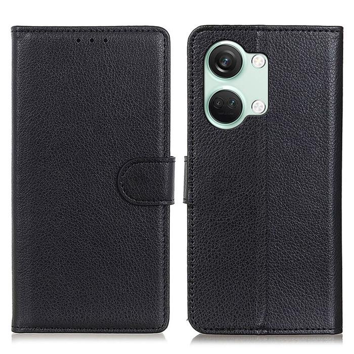 Bild 1, OnePlus Nord 3 5G Fodral Litchi Läder Svart