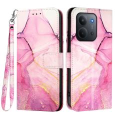 Xiaomi Redmi 15C Fodral L&auml;der Marmor Rosa