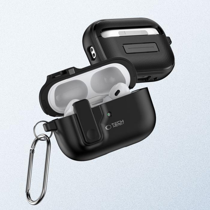 Bild 3, Tech-Protect AirPods Pro 2/1 Skal Slim Hook Svart