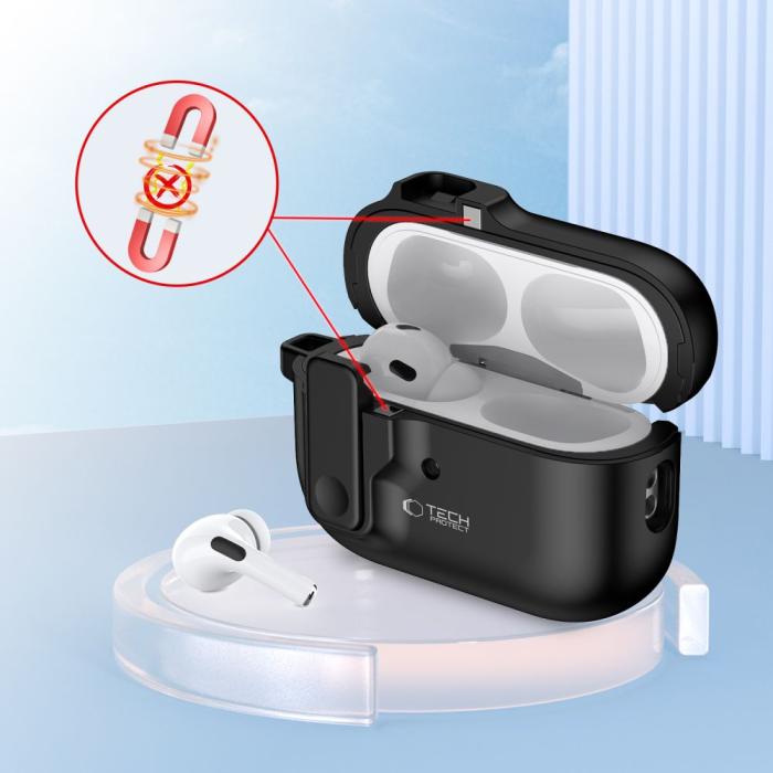 Bild 5, Tech-Protect AirPods Pro 2/1 Skal Slim Hook Svart