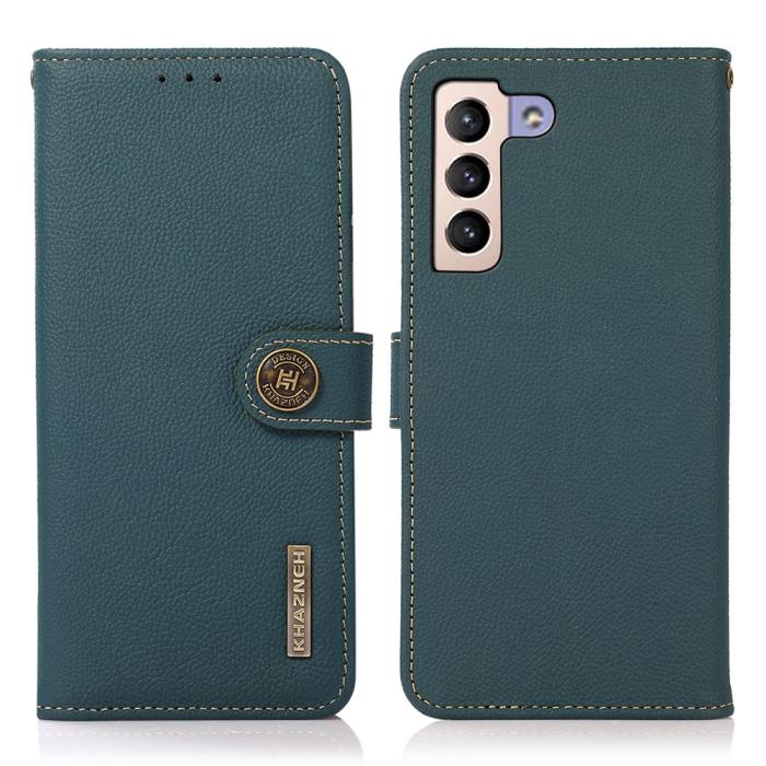 Bild 1, KHAZNEH Samsung Galaxy S22 Plus Fodral RFID Äkta Läder Grön