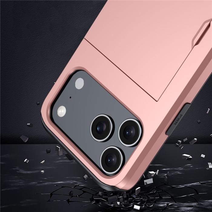 Bild 6, iPhone 17 Pro Max Skal Hybrid Med Kortfack Rosa