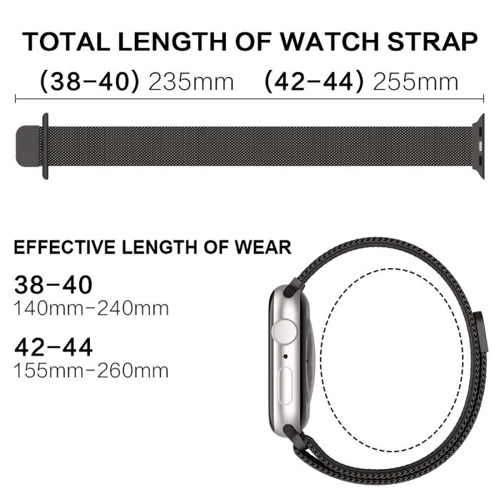 Bild 4, ColorPop Milanese Loop Metall Armband Apple Watch 38/40/41 mm Grå