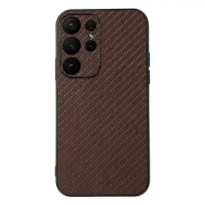 Samsung Galaxy S23 Ultra Skal Kolfiber Textur Brun