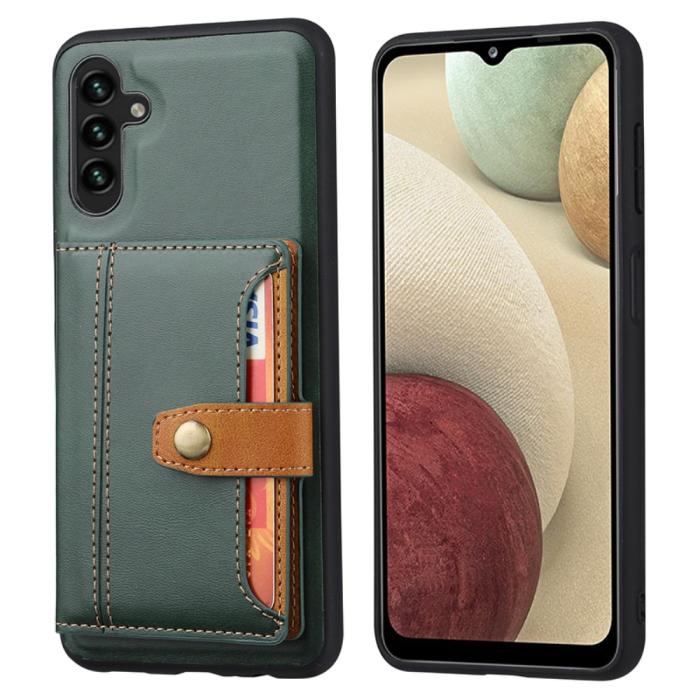 Bild 1, Samsung Galaxy A05s 4G Läder Skal Med Kortfack Grön