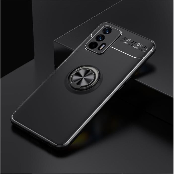 Bild 3, Realme GT 5G - Ring Skal - Svart/Röd