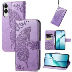 Samsung Galaxy S25 Edge Fodral Med Fj&auml;ril Tryck Lila