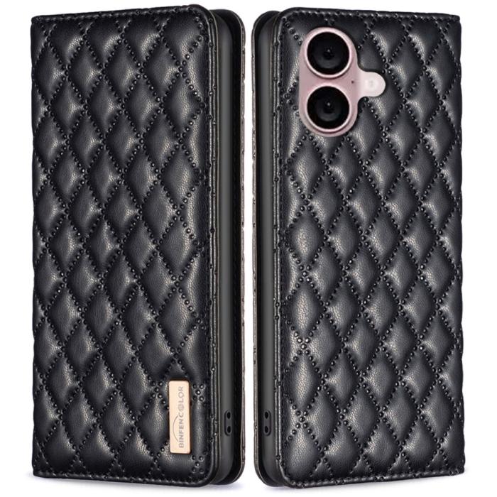 Bild 1, iPhone 16 Plus Fodral Diamond Flip Läder Svart