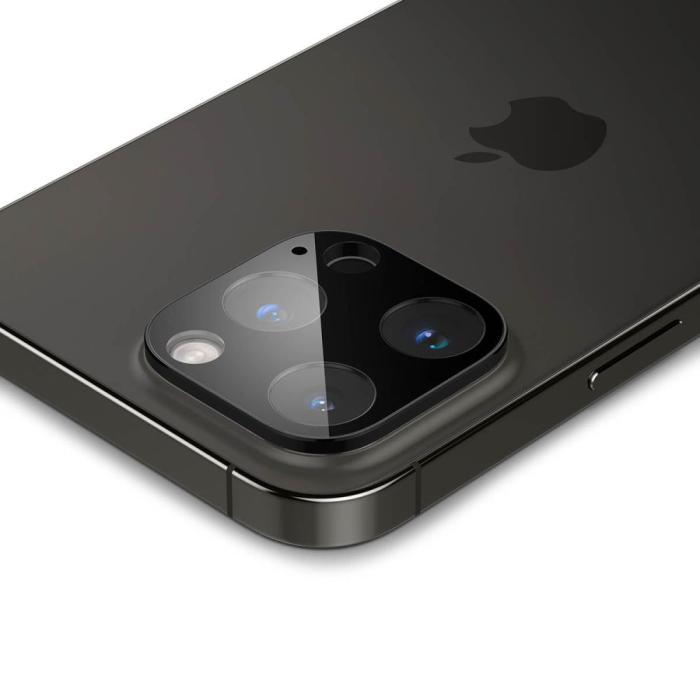 Bild 5, Spigen iPhone 14 Pro/Pro Max/15 Pro/Pro Max 2-PACK Optik GLAS.tR Linsskydd