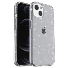 iPhone 15 Skal Hybrid Glitter Grå