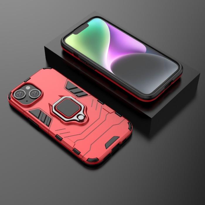 Bild 6, iPhone 15 Skal Hybrid Armor Ring Röd