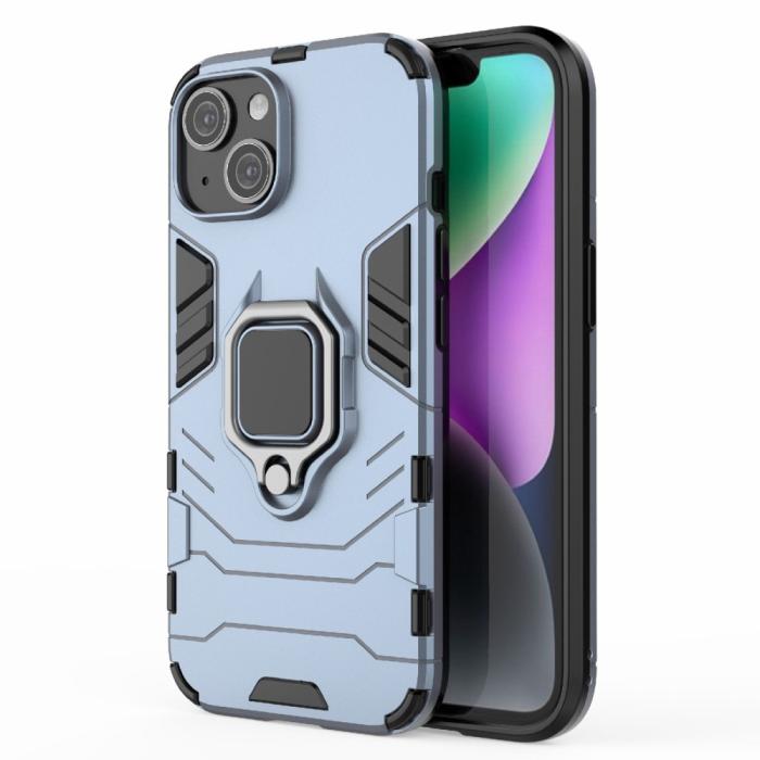 Bild 1, iPhone 15 Skal Hybrid Armor Ring Blå