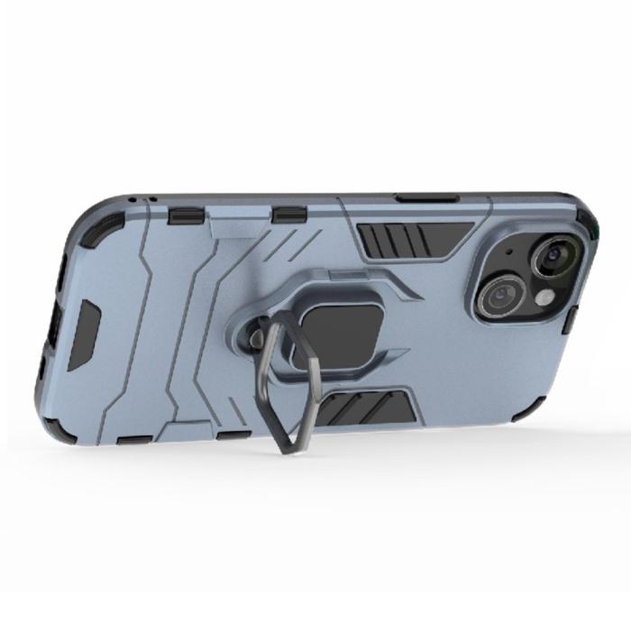 Bild 4, iPhone 15 Skal Hybrid Armor Ring Blå