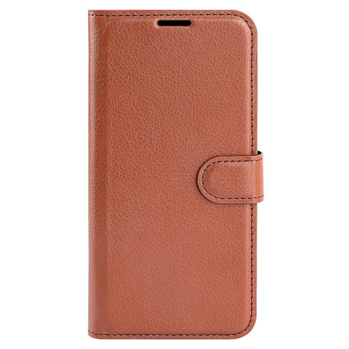 Bild 5, Samsung Galaxy S23 Plus Fodral Litchi Läder Brun