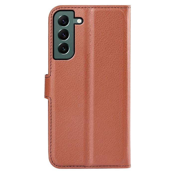 Bild 6, Samsung Galaxy S23 Plus Fodral Litchi Läder Brun