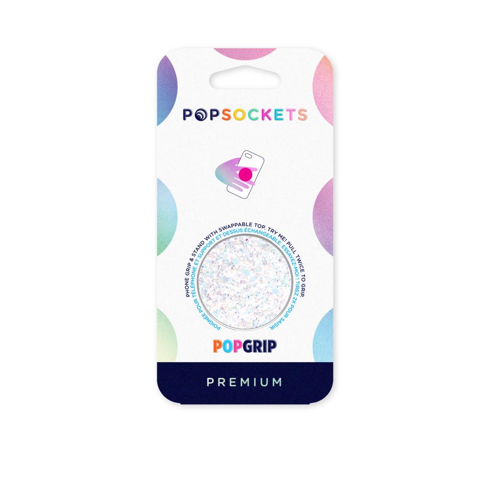 PopSockets Avtagbart Grip med Ställfunktion Premium Sparkle Snow White