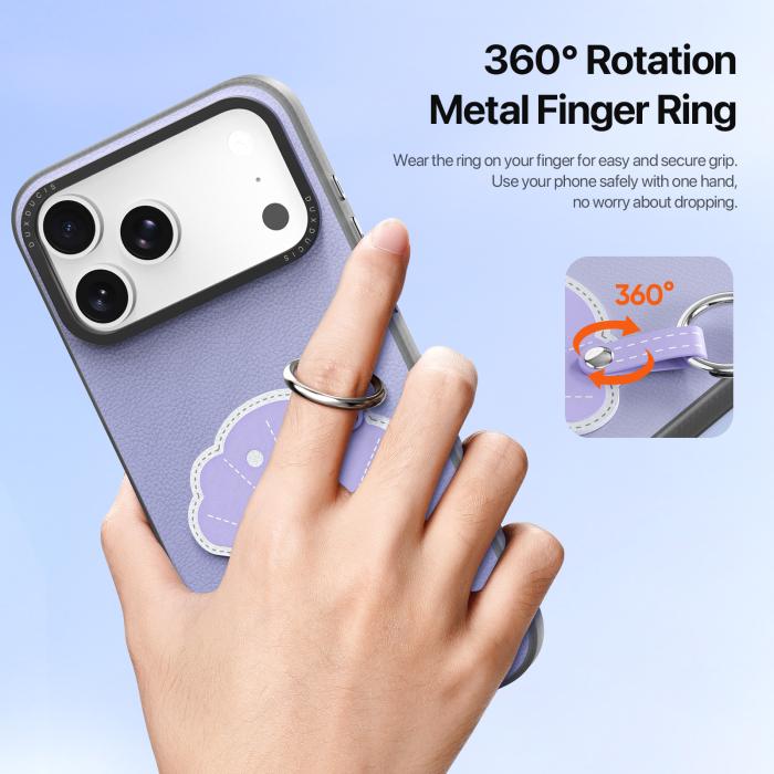 Bild 6, DUX DUCIS iPhone 18 Pro Max Skal PU-Läder Snäcka Lila