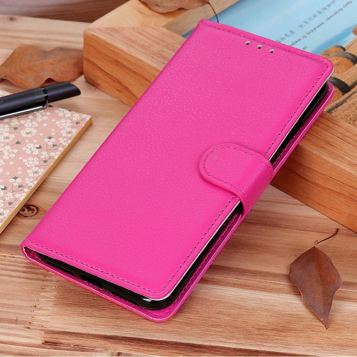 Bild 6, Motorola Moto G31 / G41 Fodral Litchi Läder Rosa