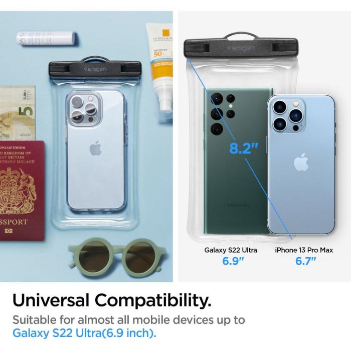Bild 6, Spigen Universal Flytande Vattentät Påse / Mobilväska Transparent