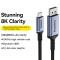 Baseus 1.5m USB-C - DisplayPort Nylon Kabel 8K 60Hz Svart