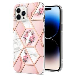 iPhone 14 Pro Skal Marmor TPU Rosa