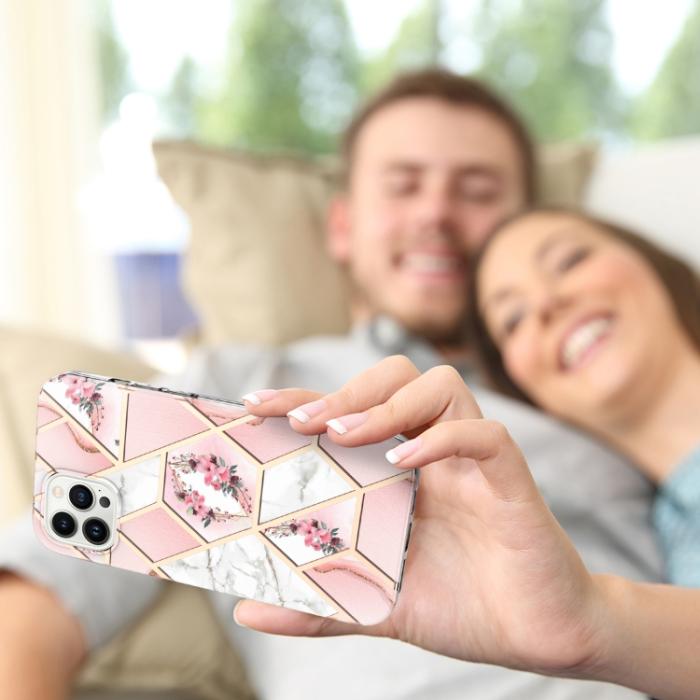 Bild 5, iPhone 14 Pro Skal Marmor TPU Rosa
