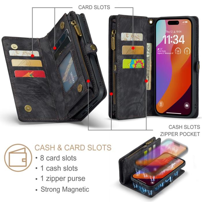 Bild 5, CASEME iPhone 16 Pro Max Fodral Multifunktionell Svart