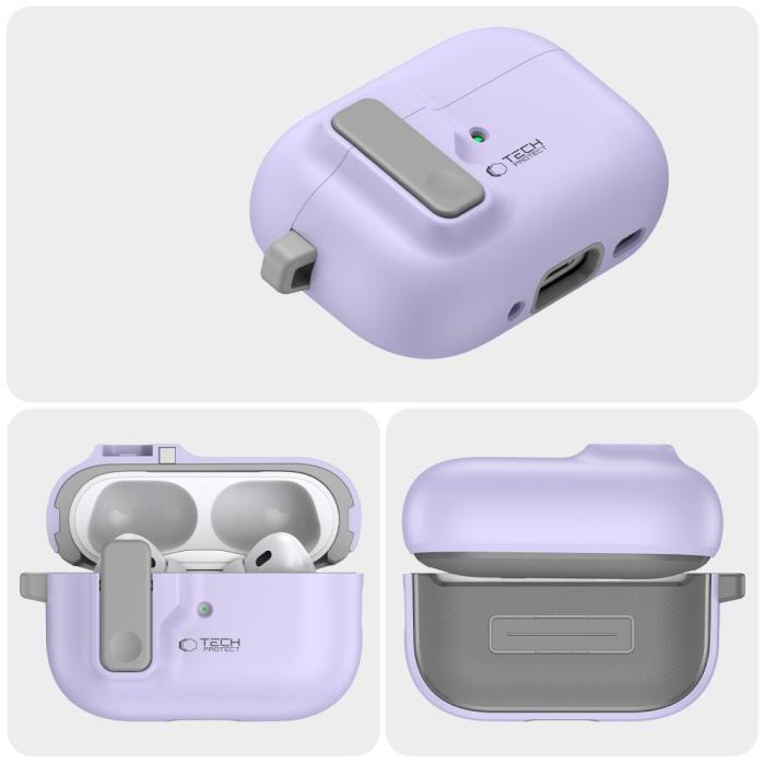 Bild 4, Tech-Protect AirPods Pro 2/1 Skal Slim Hook Lavender