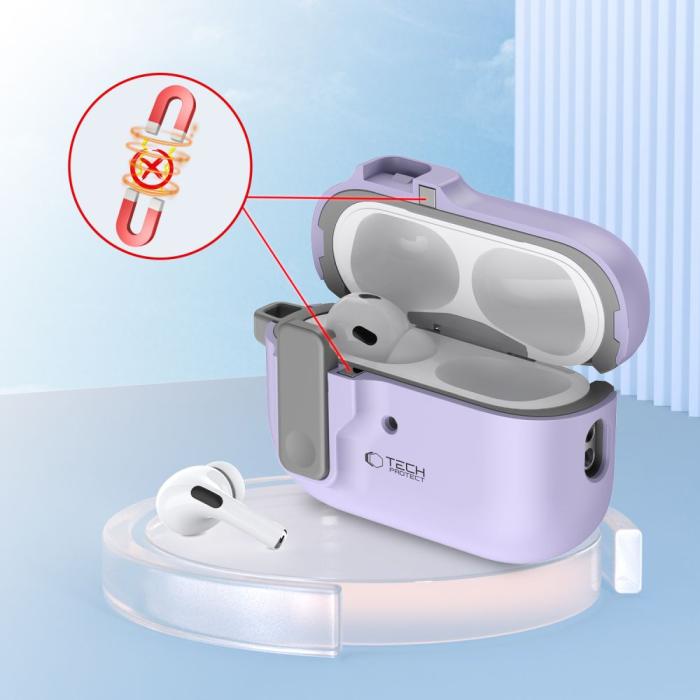 Bild 5, Tech-Protect AirPods Pro 2/1 Skal Slim Hook Lavender