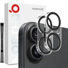 NORTHJO iPhone 17 2-PACK Linsskydd H&auml;rdat Glas