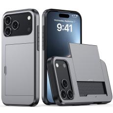 iPhone 17 Pro Max Skal Hybrid Med Kortfack Gr&aring;