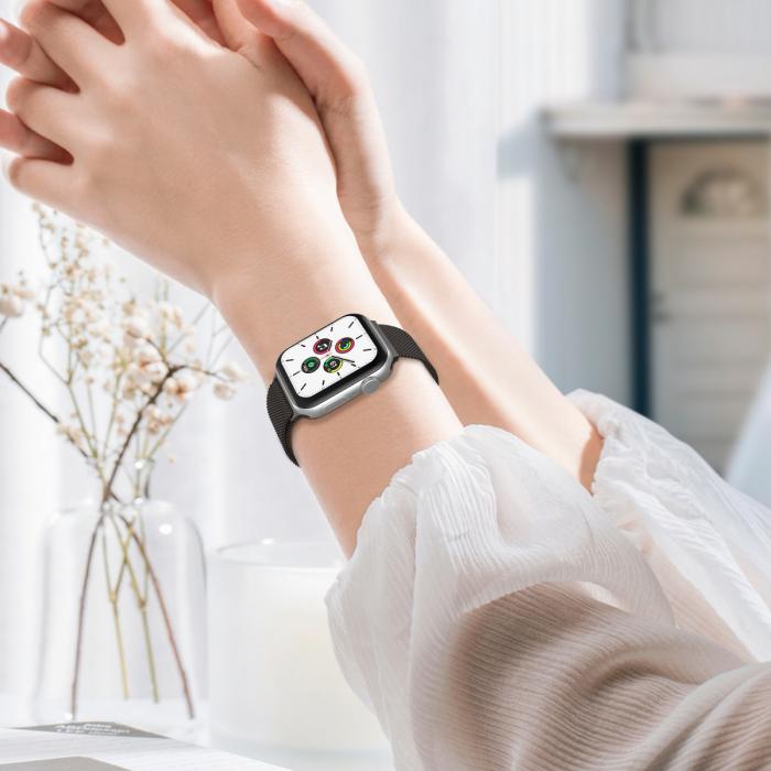 Bild 6, ColorPop Milanese Loop Metall Armband Apple Watch 38/40/41 mm Grå