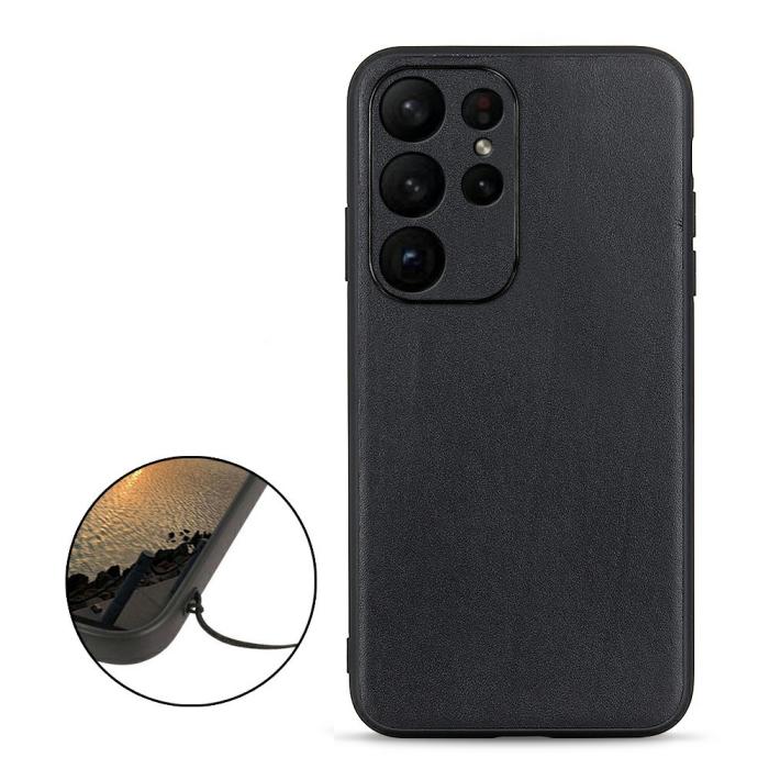 Bild 2, Samsung Galaxy S23 Ultra Skal Äkta Läder Svart
