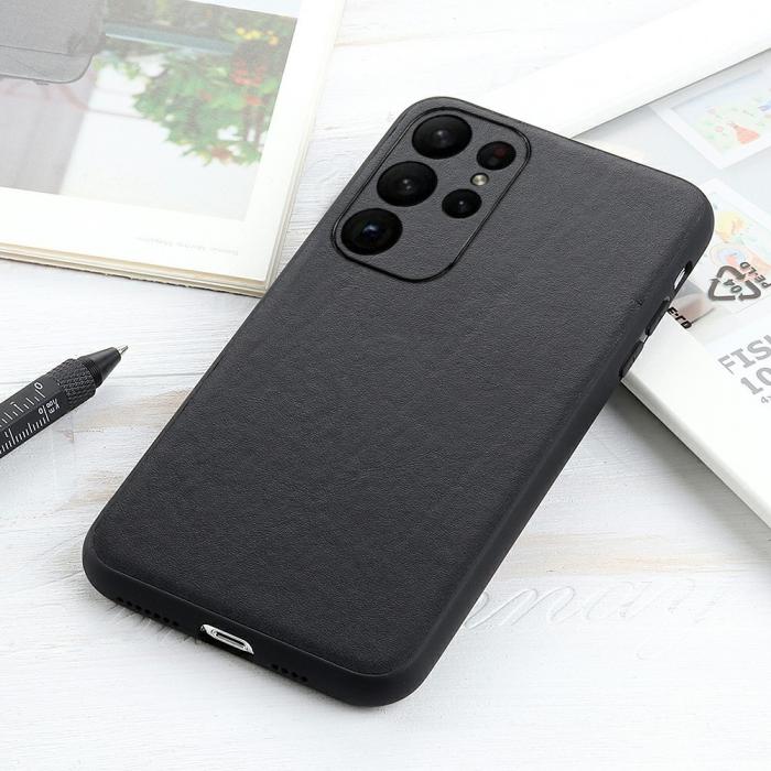 Bild 3, Samsung Galaxy S23 Ultra Skal Äkta Läder Svart