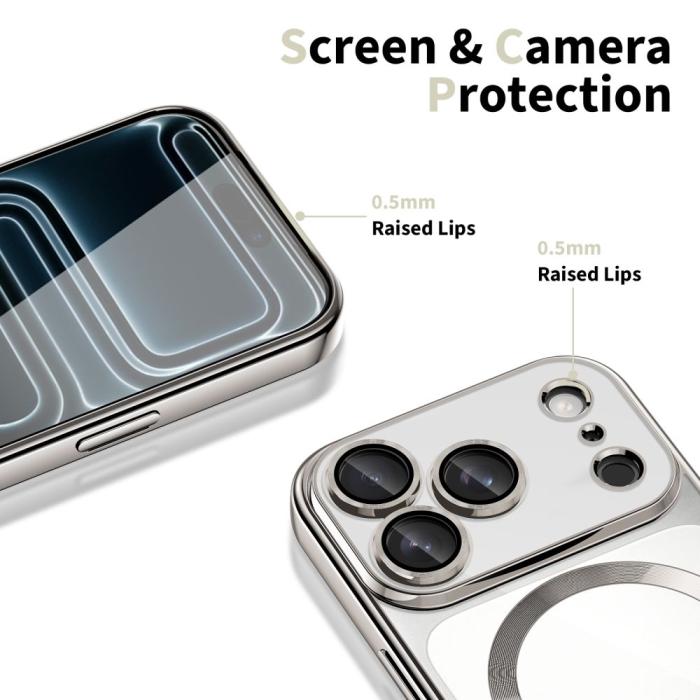 Bild 4, Tech-Protect iPhone 17 Pro Skal MagSafe MagFlex Shiny Silver