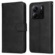 Xiaomi Redmi Note 14 4G Fodral L&auml;der Folio Svart