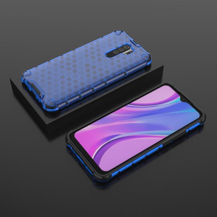 Bild 3, Xiaomi Redmi 9 - Armor Honeycomb Skal - Blå