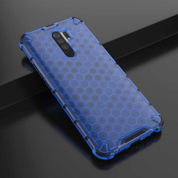 Bild 4, Xiaomi Redmi 9 - Armor Honeycomb Skal - Blå