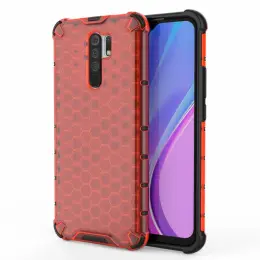 Xiaomi Redmi 9 - Armor Honeycomb Skal - Röd