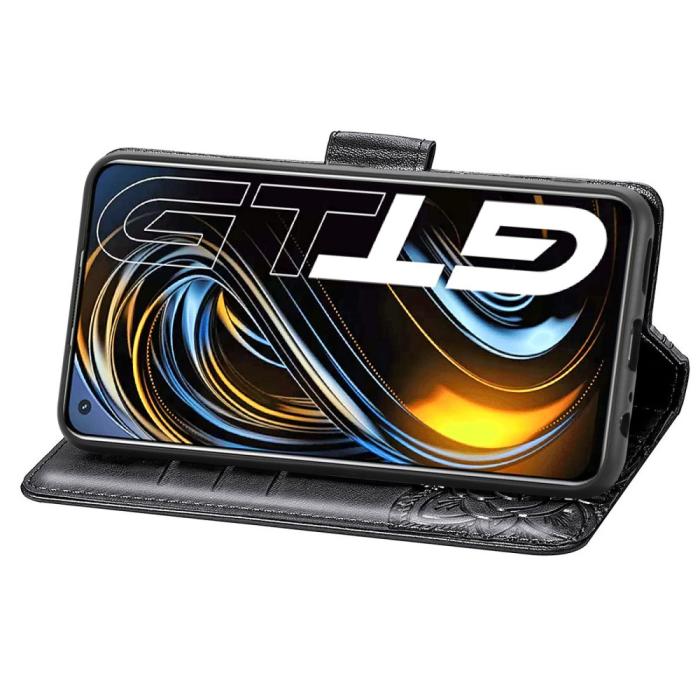 Bild 6, Realme GT 5G - Butterfly Läder Fodral - Svart