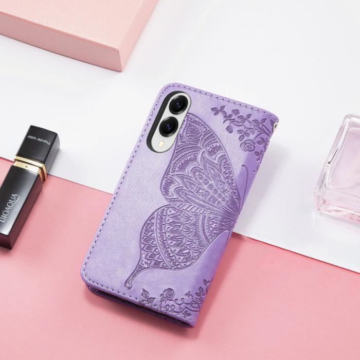 Bild 6, Samsung Galaxy S25 Edge Fodral Med Fjäril Tryck Lila