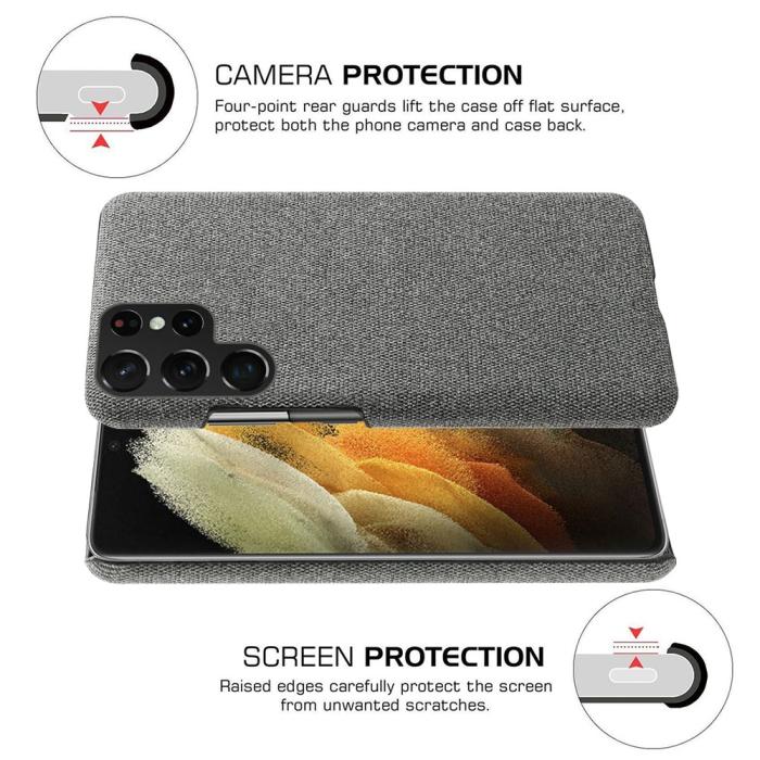 Bild 3, KSQ Samsung Galaxy S22 Ultra Skal Läderbelagt Grå