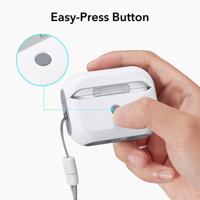 Bild 2, ESR AirPods Pro 1/2 Fodral Orbit MagSafe HaloLock Vit