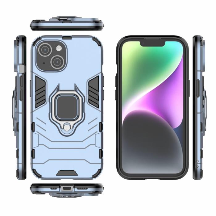 Bild 5, iPhone 15 Skal Hybrid Armor Ring Blå