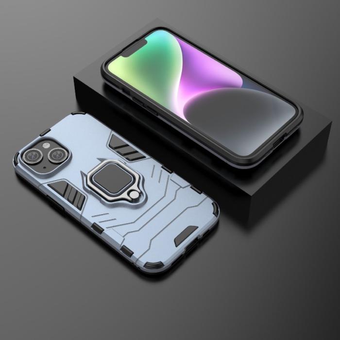 Bild 6, iPhone 15 Skal Hybrid Armor Ring Blå
