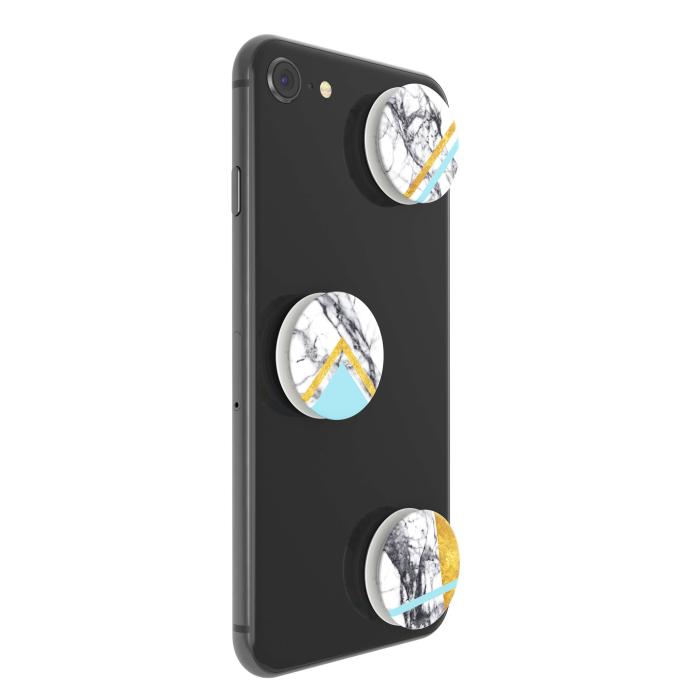 Bild 6, PopSockets 3-PACK Avtagbara MINI Grip White Marble Glam