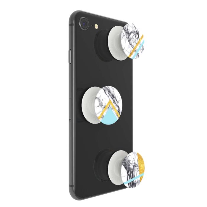 Bild 7, PopSockets 3-PACK Avtagbara MINI Grip White Marble Glam