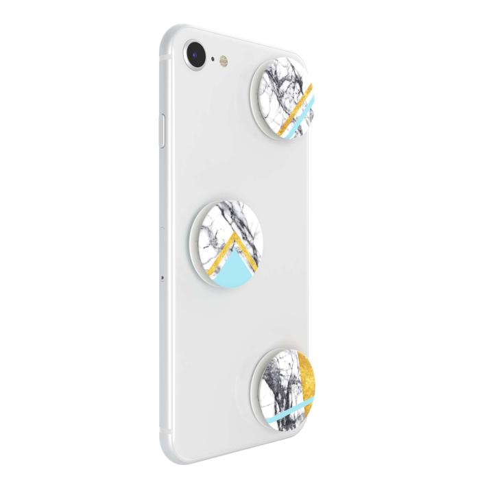 Bild 8, PopSockets 3-PACK Avtagbara MINI Grip White Marble Glam