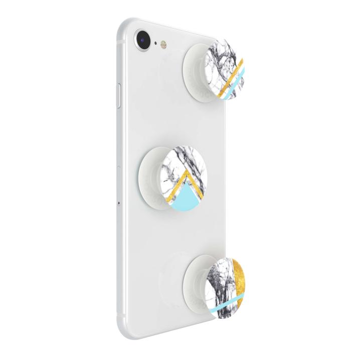 Bild 9, PopSockets 3-PACK Avtagbara MINI Grip White Marble Glam