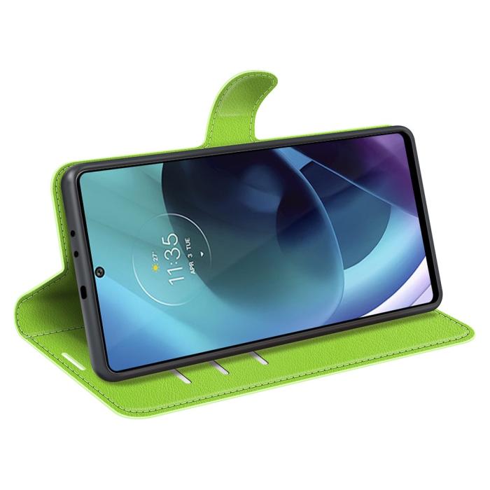 Bild 6, Motorola Moto G71 Fodral Litchi Textur Grön
